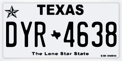 TX license plate DYR4638