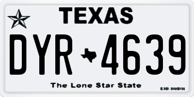 TX license plate DYR4639