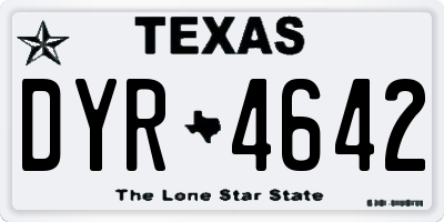 TX license plate DYR4642