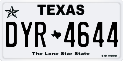 TX license plate DYR4644
