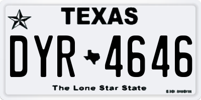 TX license plate DYR4646
