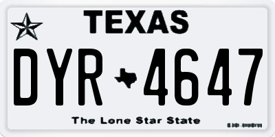 TX license plate DYR4647