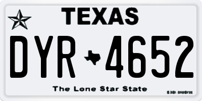 TX license plate DYR4652