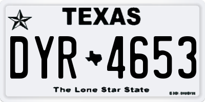 TX license plate DYR4653