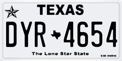 TX license plate DYR4654