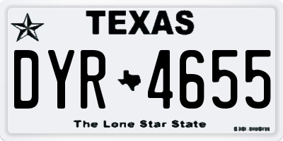 TX license plate DYR4655