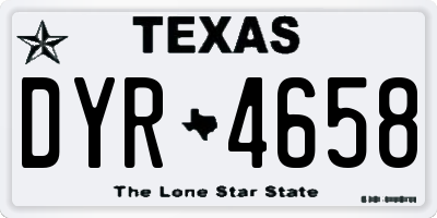 TX license plate DYR4658