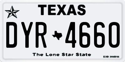 TX license plate DYR4660