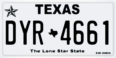 TX license plate DYR4661