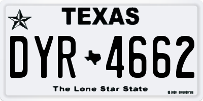 TX license plate DYR4662
