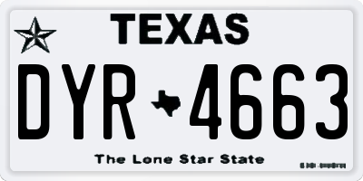 TX license plate DYR4663