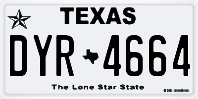 TX license plate DYR4664