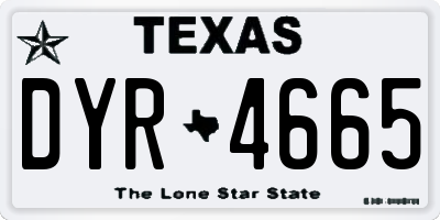 TX license plate DYR4665