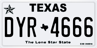 TX license plate DYR4666