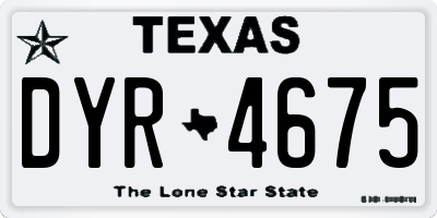TX license plate DYR4675