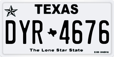 TX license plate DYR4676