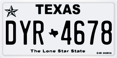 TX license plate DYR4678