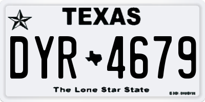 TX license plate DYR4679