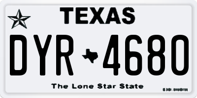 TX license plate DYR4680