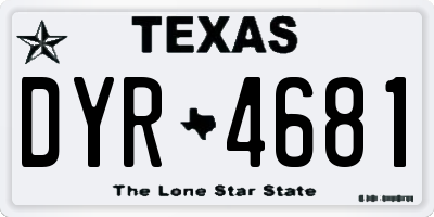 TX license plate DYR4681