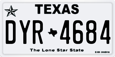 TX license plate DYR4684