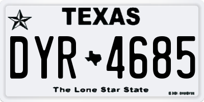 TX license plate DYR4685