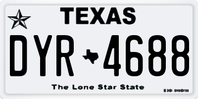TX license plate DYR4688