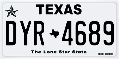 TX license plate DYR4689
