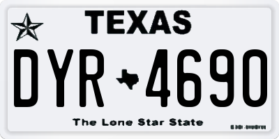 TX license plate DYR4690