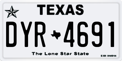 TX license plate DYR4691
