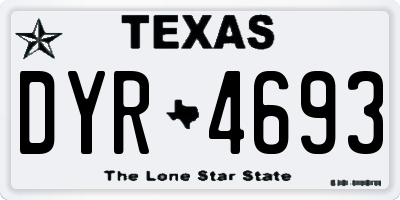 TX license plate DYR4693