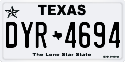 TX license plate DYR4694