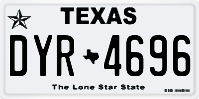 TX license plate DYR4696