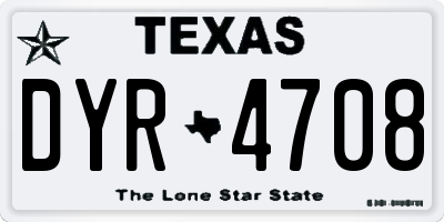 TX license plate DYR4708