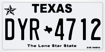 TX license plate DYR4712