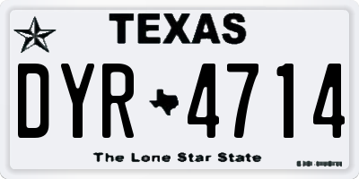 TX license plate DYR4714