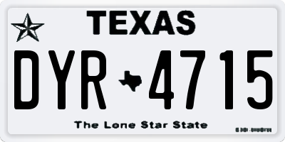 TX license plate DYR4715
