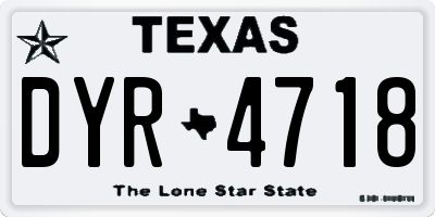 TX license plate DYR4718