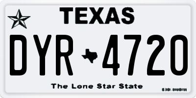 TX license plate DYR4720