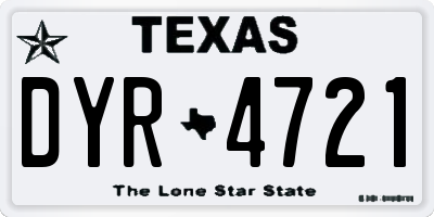 TX license plate DYR4721