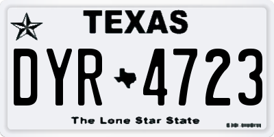 TX license plate DYR4723