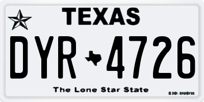 TX license plate DYR4726