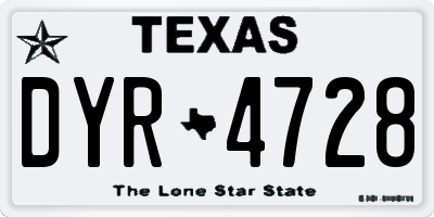 TX license plate DYR4728