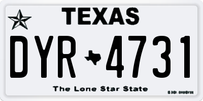 TX license plate DYR4731