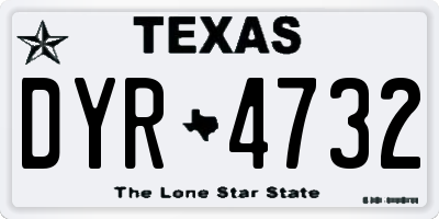 TX license plate DYR4732