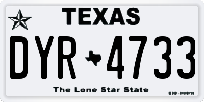 TX license plate DYR4733