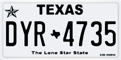 TX license plate DYR4735