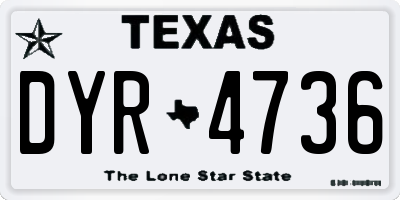 TX license plate DYR4736