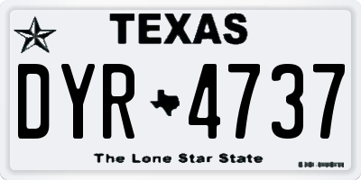 TX license plate DYR4737