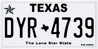 TX license plate DYR4739